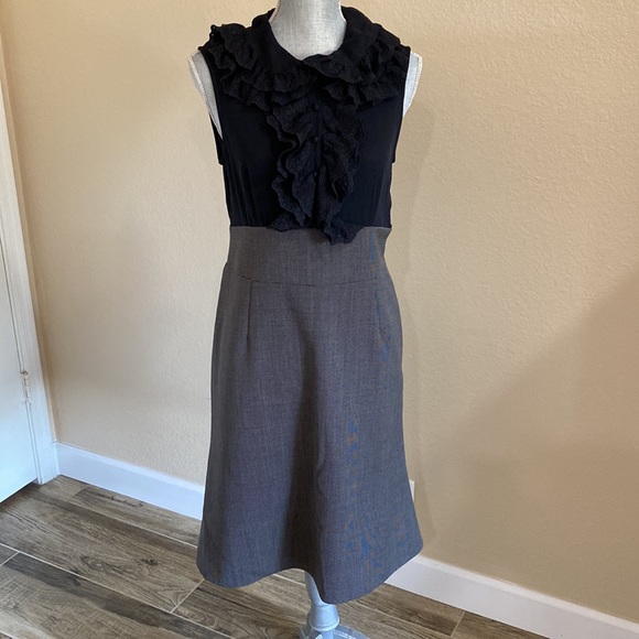 {Marc By Marc Jacobs} Silk Wool Runway Dress | black sz 8 - Picture 3 of 13